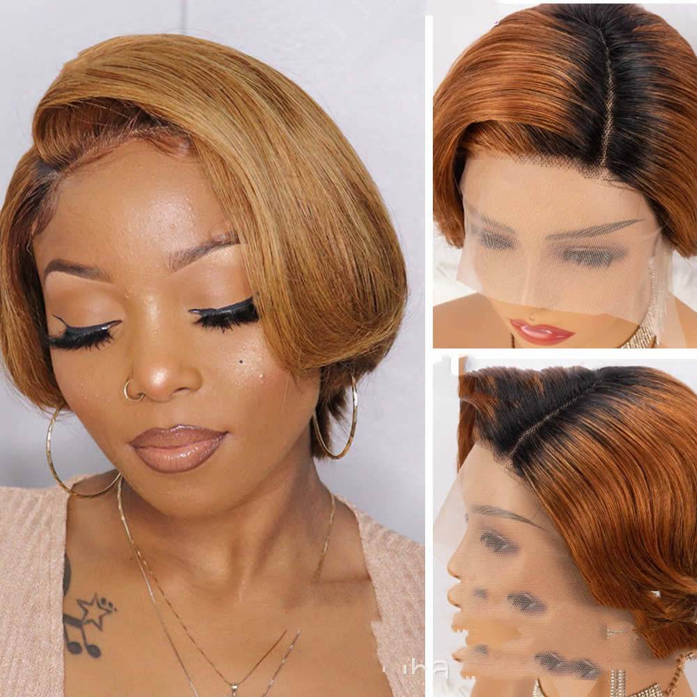 Perruque Pixie en cheveux naturels avec dentelle frontale - Style & confort