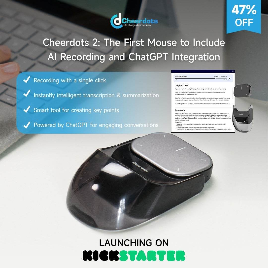 Souris Smart Split Air Mouse avec chargement sans fil - Style & confort