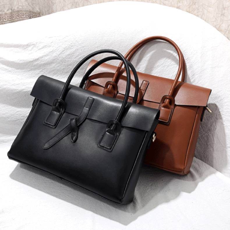 Mallette en vrai cuir pour ordinateur, porte-documents A4 - Style & confort