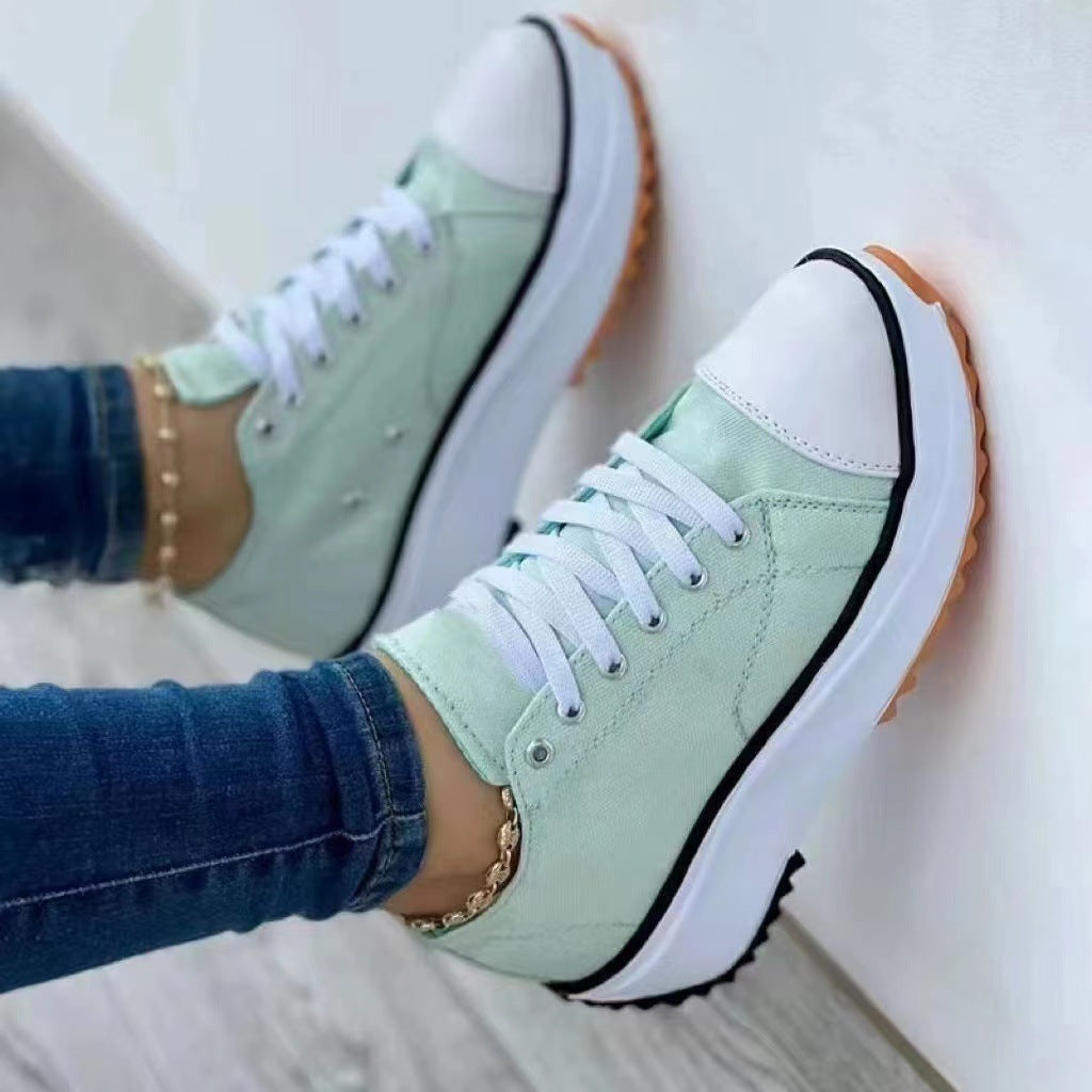 Chaussures montantes décontractées en toile pour femmes