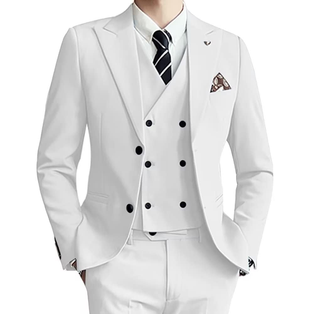 Men's three-piece slim-fit suit