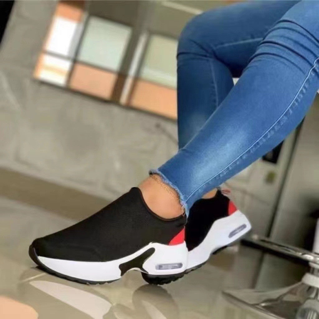 Women's Round Toe Stretch Knit Sneakers