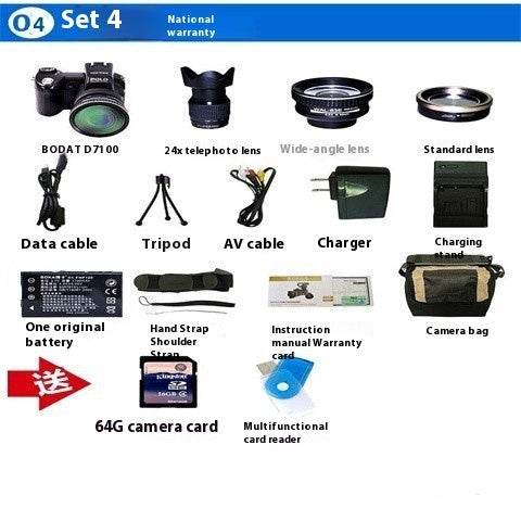 Appareil photo numérique téléobjectif D7100 à mise au point automatique FHD HD - Style & confort