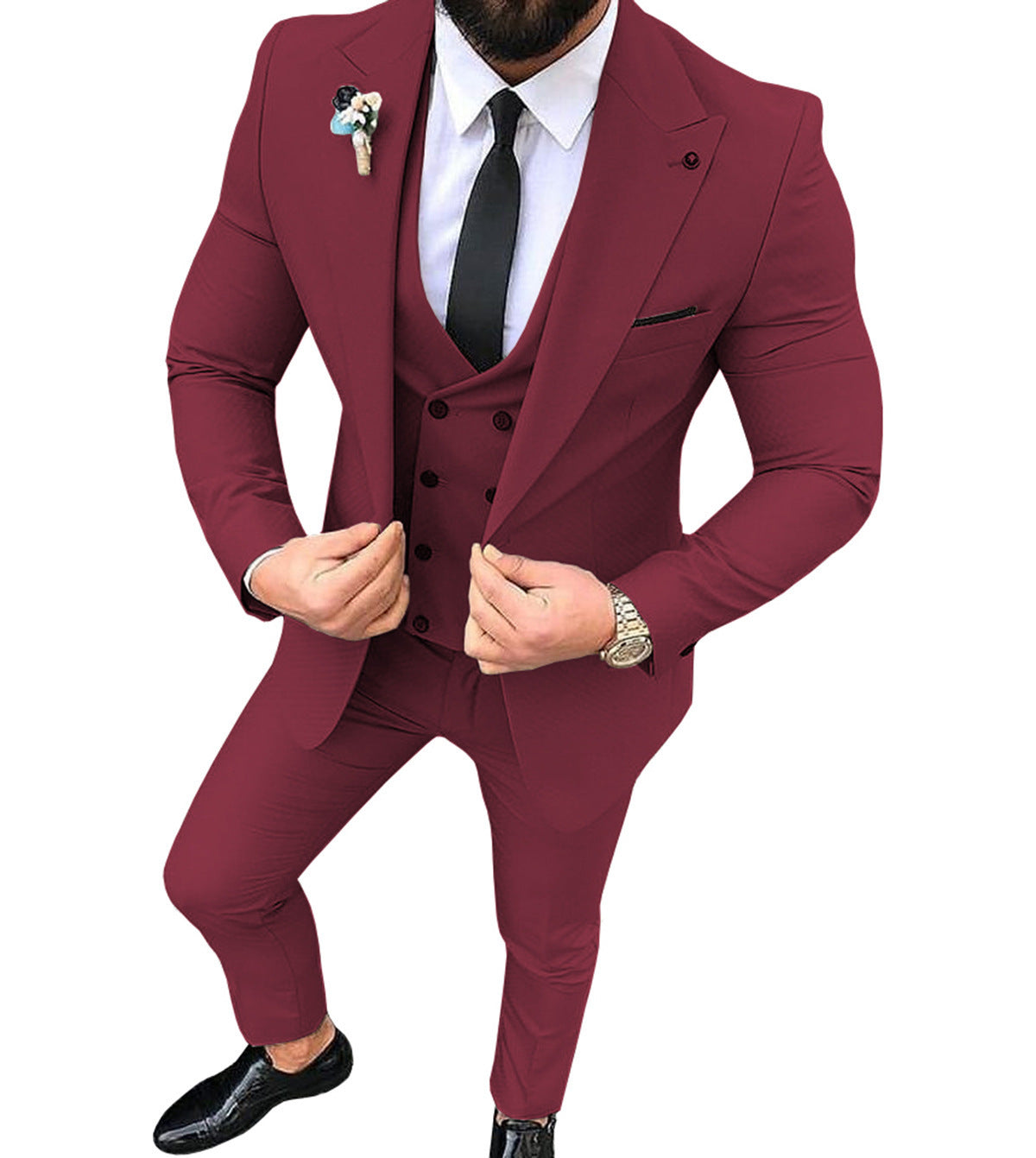 Costume d'affaires slim fit à col de costume pour homme