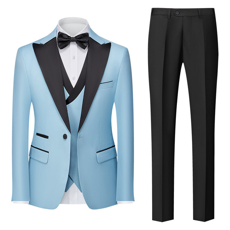 Nouveau costume trois pièces pour homme, style coréen, coupe ajustée