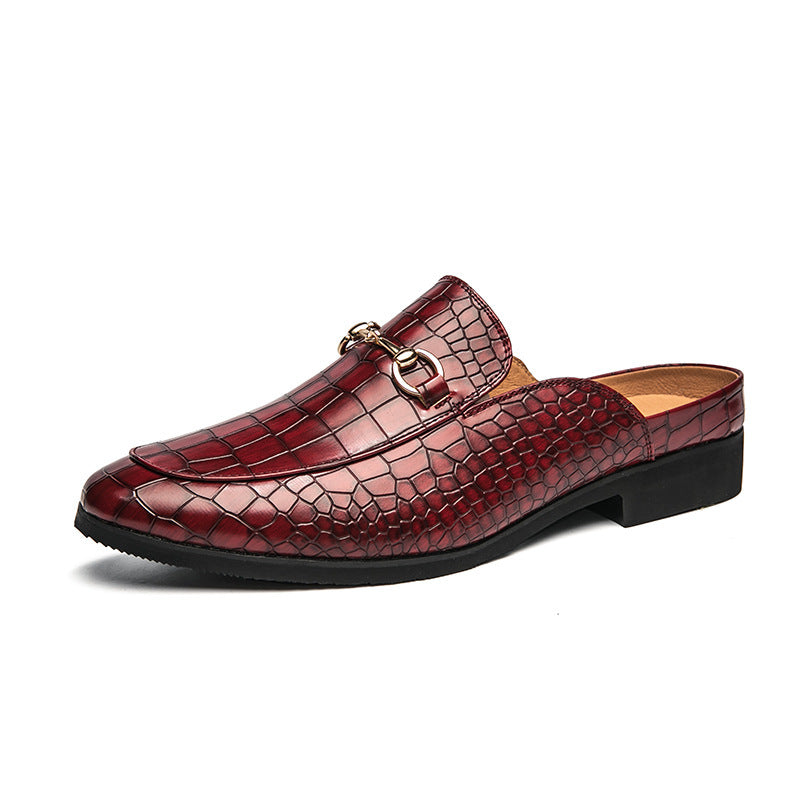 Chaussures semi-pantoufles en cuir pour hommes