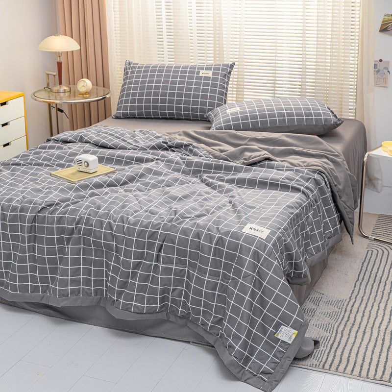 Parure de lit imprimée d'été lavable en machine, quatre pièces
