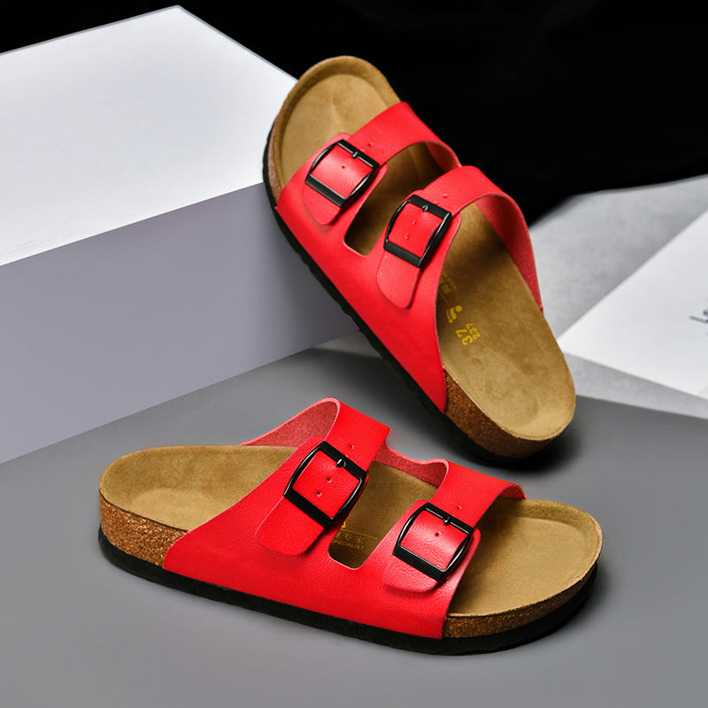 Pantoufles en cuir pour hommes, nouvelles sandales d'été
