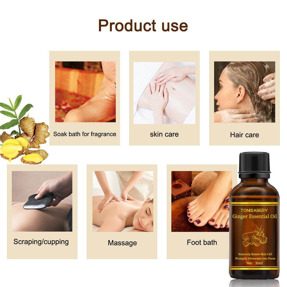 Huile essentielle de massage au gingembre pour soins de la peau - Style & confort