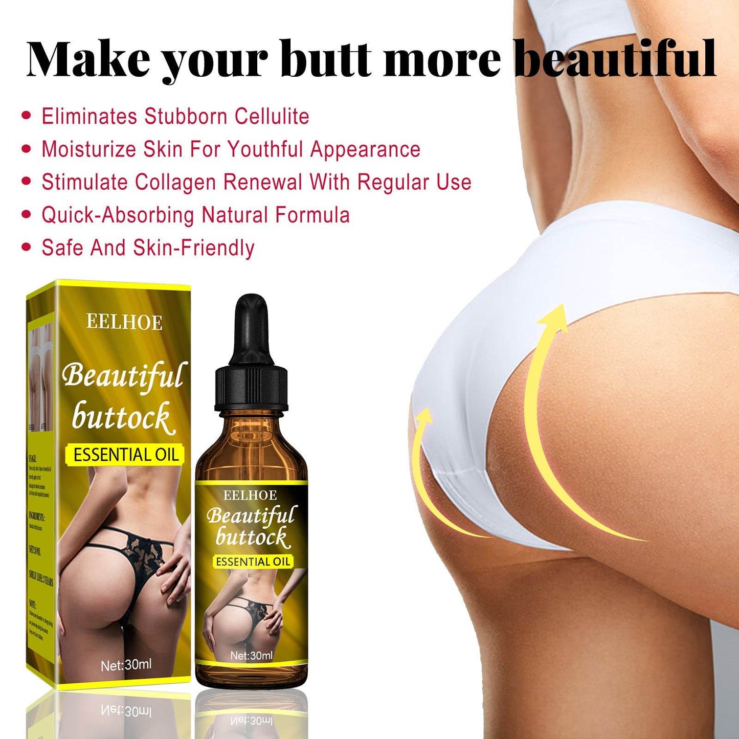 Huile de soin, Augmentation des fesses - Style & confort