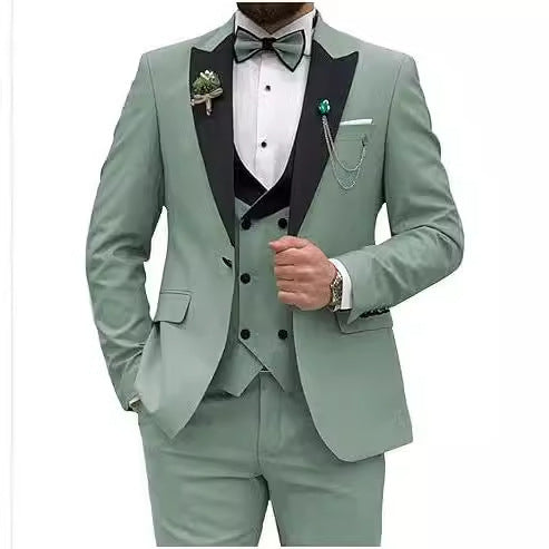 Men's three-piece suit, slim fit, formal suit for men