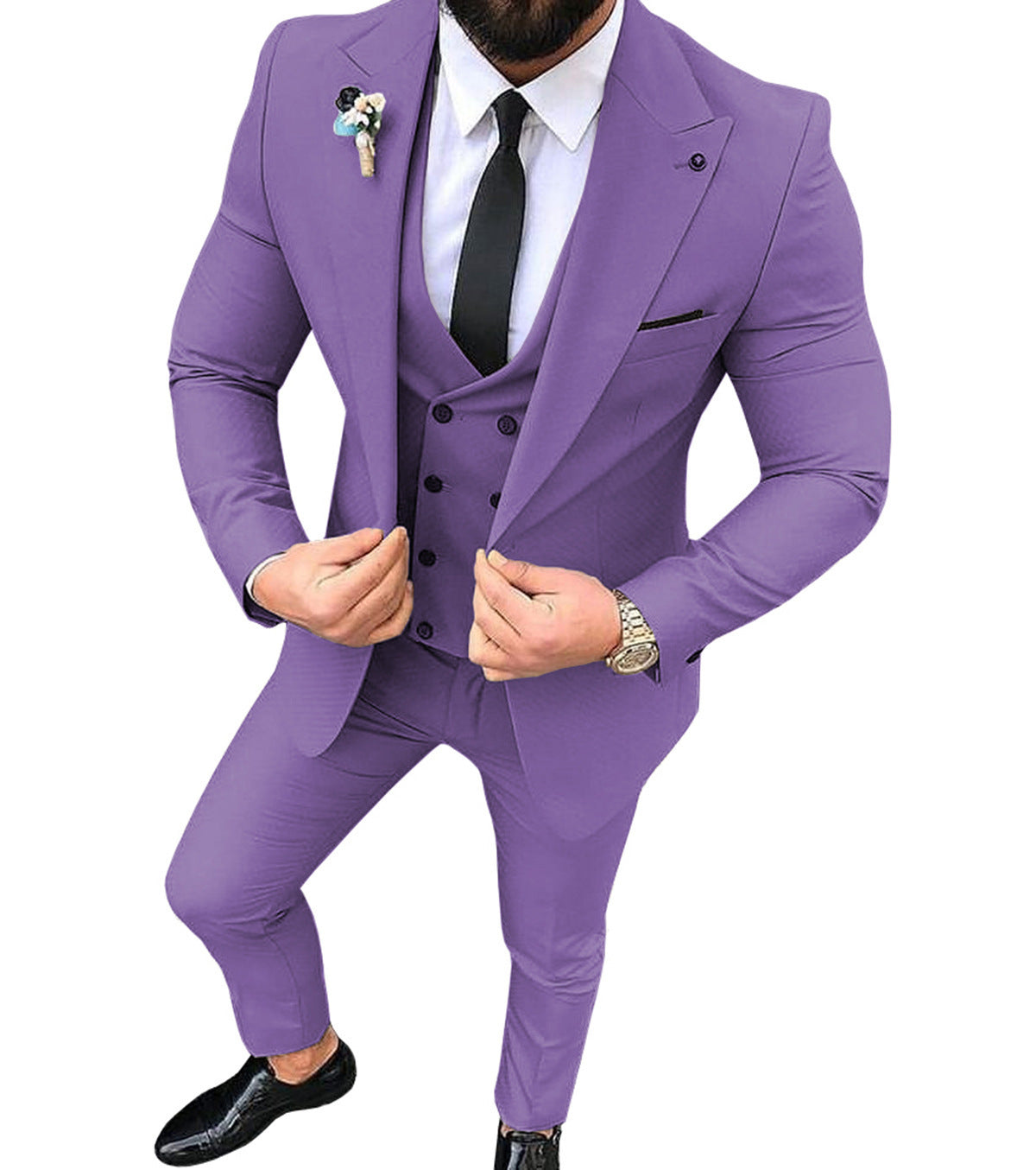 Costume d'affaires slim fit à col de costume pour homme