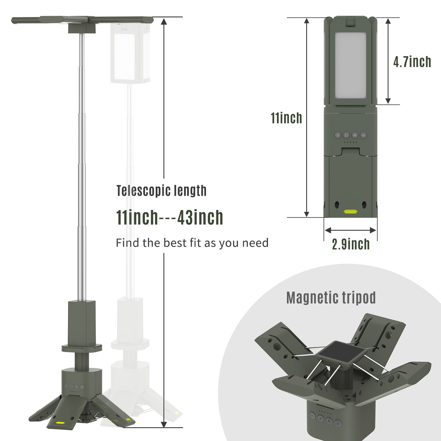Lanterne de camping d'extérieur pliable à batterie ultra longue durée
