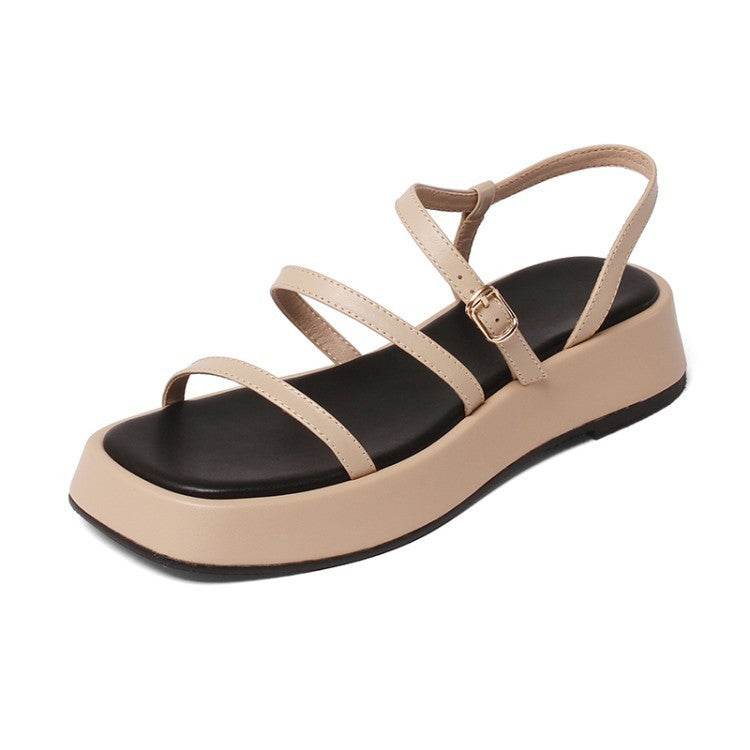 Summer Women's Soft Sole Casual Leather Platform Sports Sandals - Style & confort