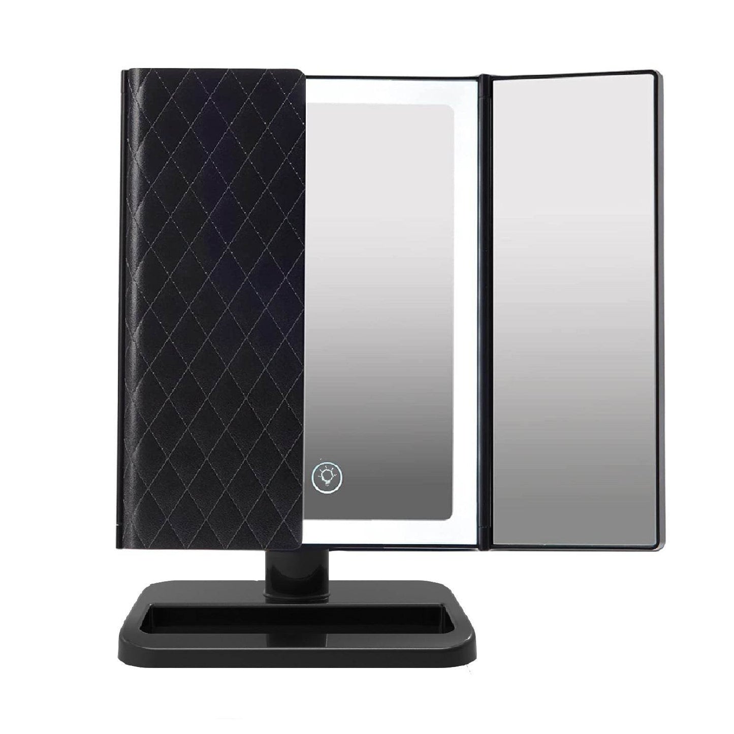 Miroir de maquillage pliable avec éclairage de bureau - Style & confort