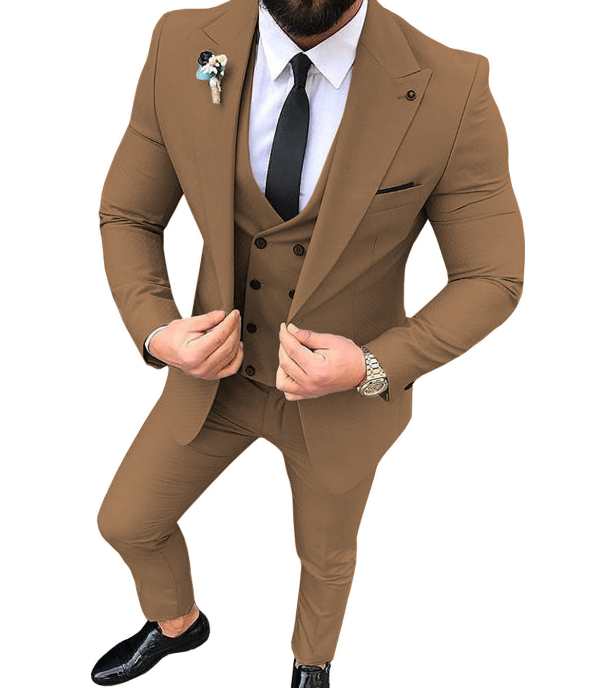 Costume d'affaires slim fit à col de costume pour homme