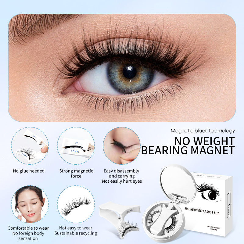 Faux cils magnétiques avec boite de rangement