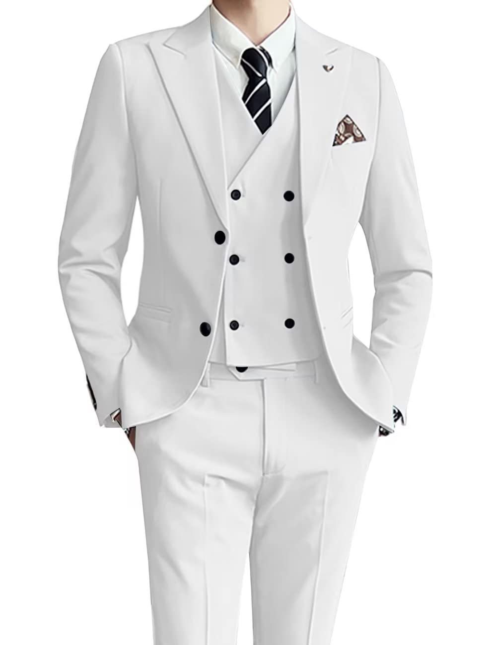 Men's three-piece slim-fit suit
