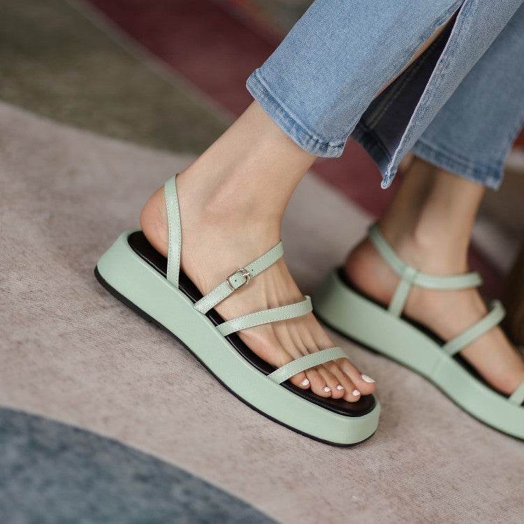 Summer Women's Soft Sole Casual Leather Platform Sports Sandals - Style & confort