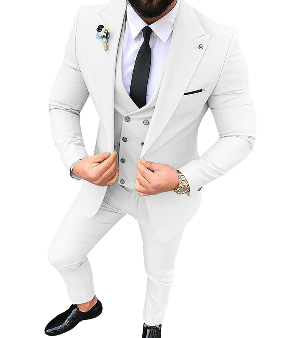 Costume d'affaires slim fit à col de costume pour homme