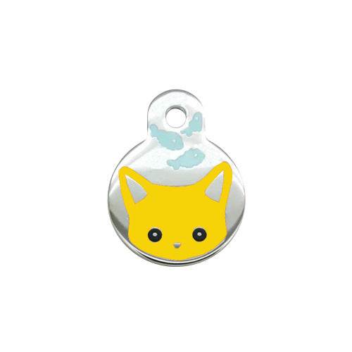 Collier pendentif en alliage pour chien de compagnie, mignon, dessin animé, chat et poisson, imprimé, ornement - Style & confort