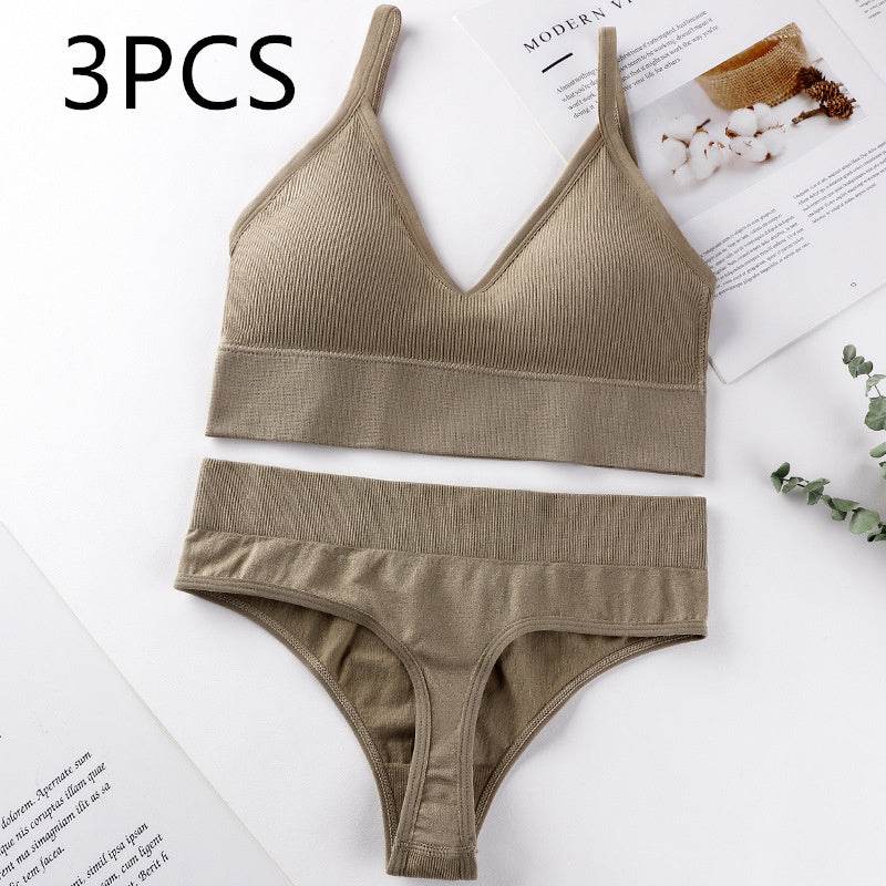 Ensemble culotte et soutien-gorge sans anneau en acier - Style & confort