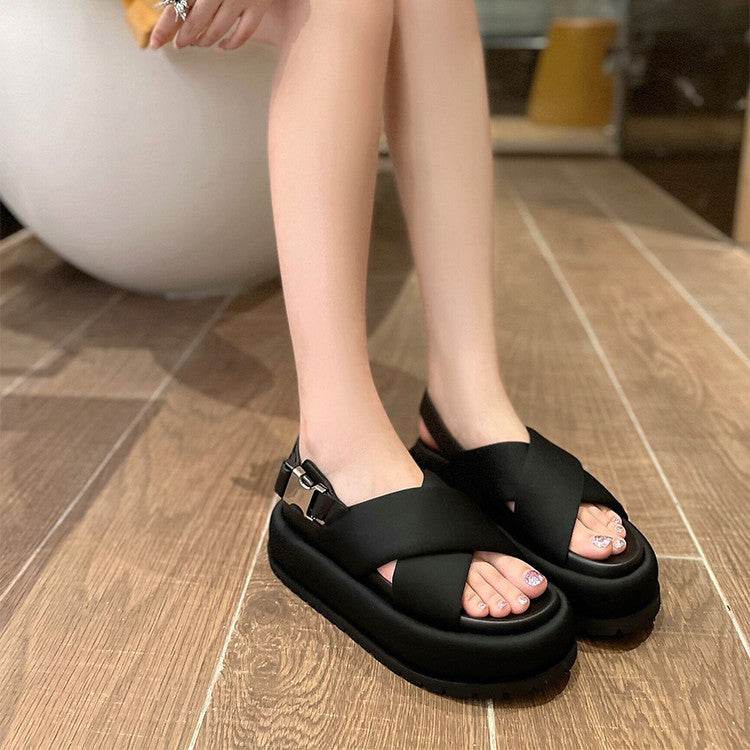 Nouvelles sandales romaines rétro en cuir pour femmes - Style & confort