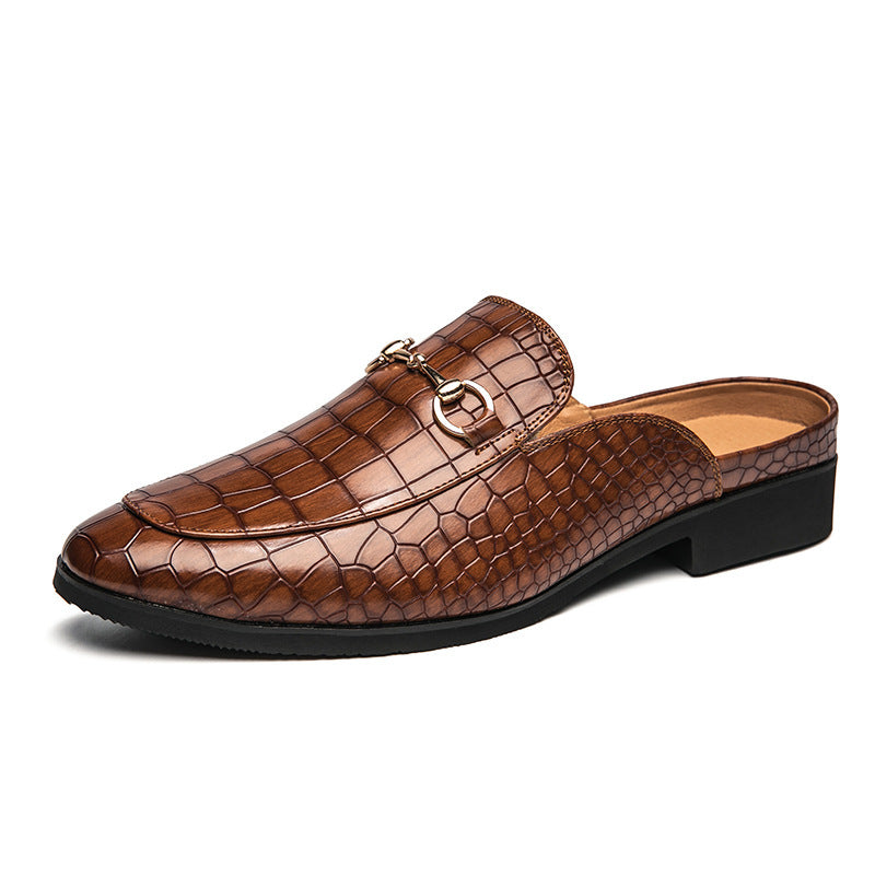 Chaussures semi-pantoufles en cuir pour hommes