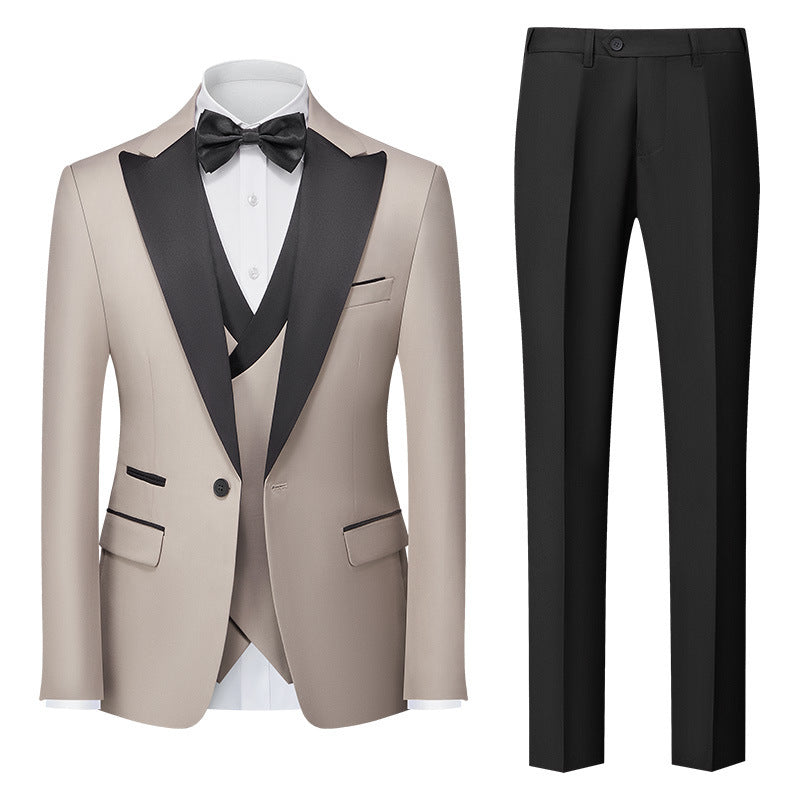 Nouveau costume trois pièces pour homme, style coréen, coupe ajustée