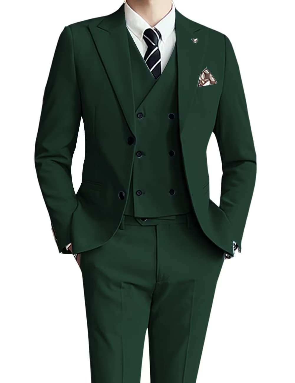 Men's three-piece slim-fit suit