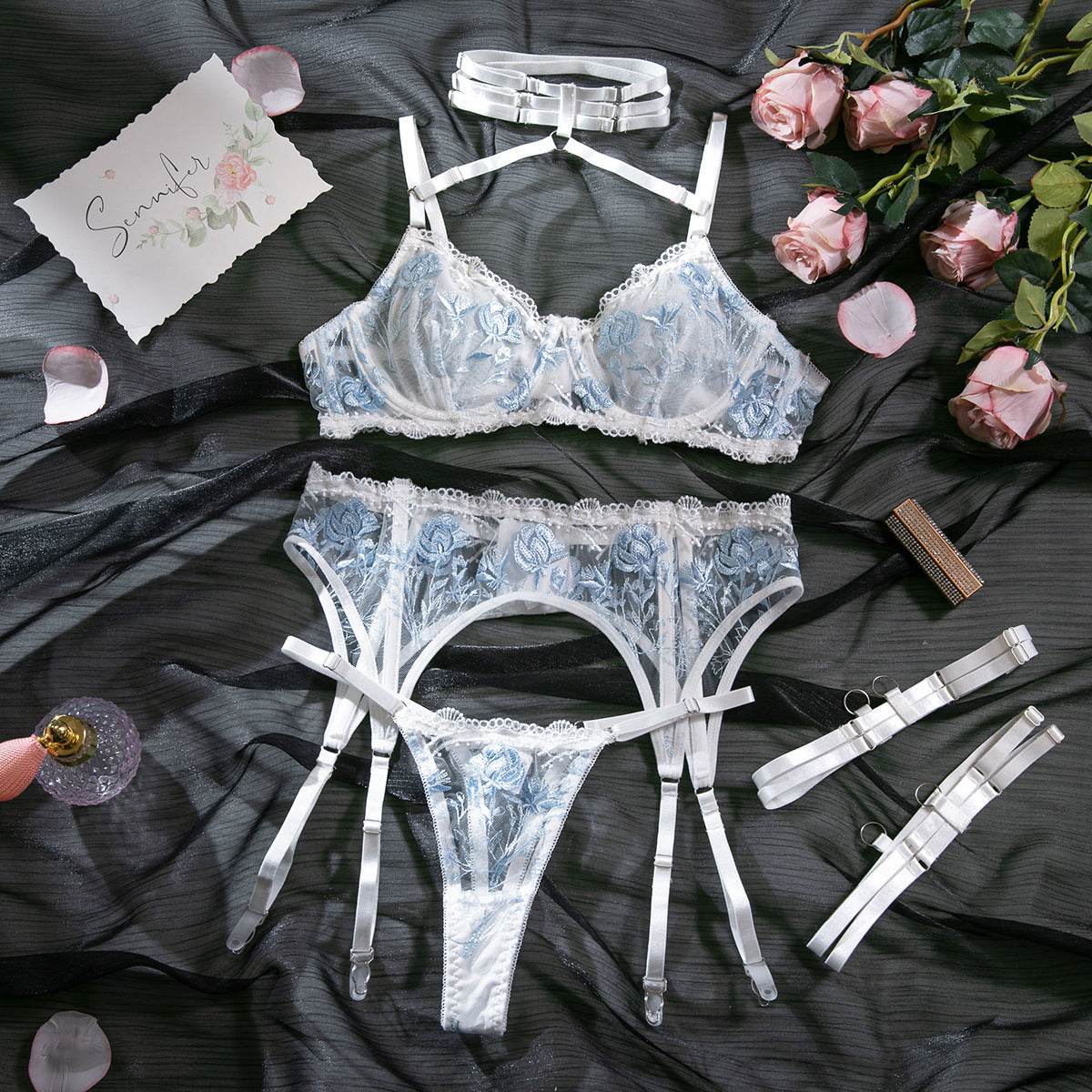 Lingerie sexy en dentelle brodée pour femme - Style & confort