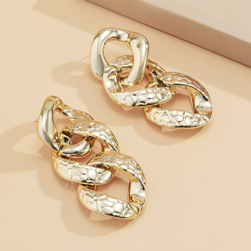 Geometric Chain Earrings for Women