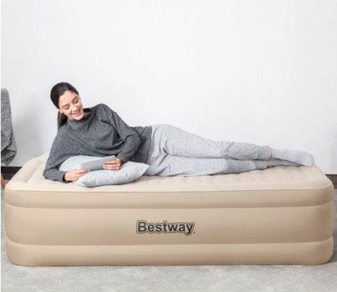 Lit gonflable en tissu simple et double couche - Style & confort