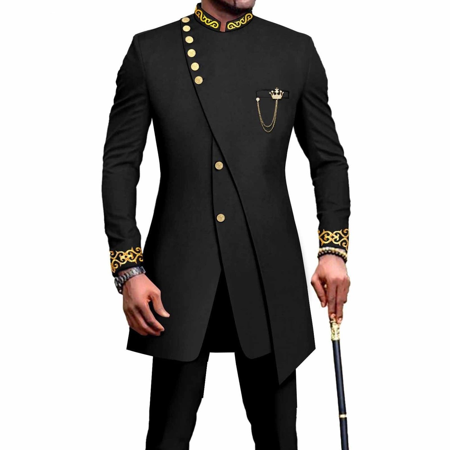 Costume deux pièces slim pour homme, model africain