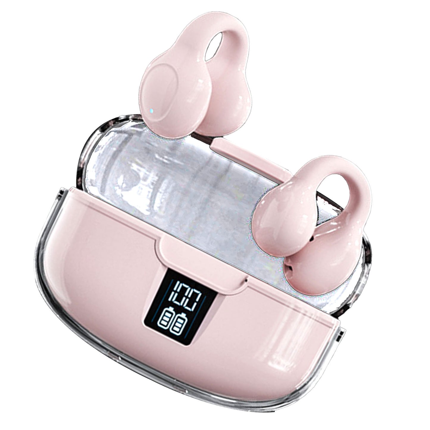 Écouteurs Bluetooth sans fil à clip auriculaire, affichage numérique