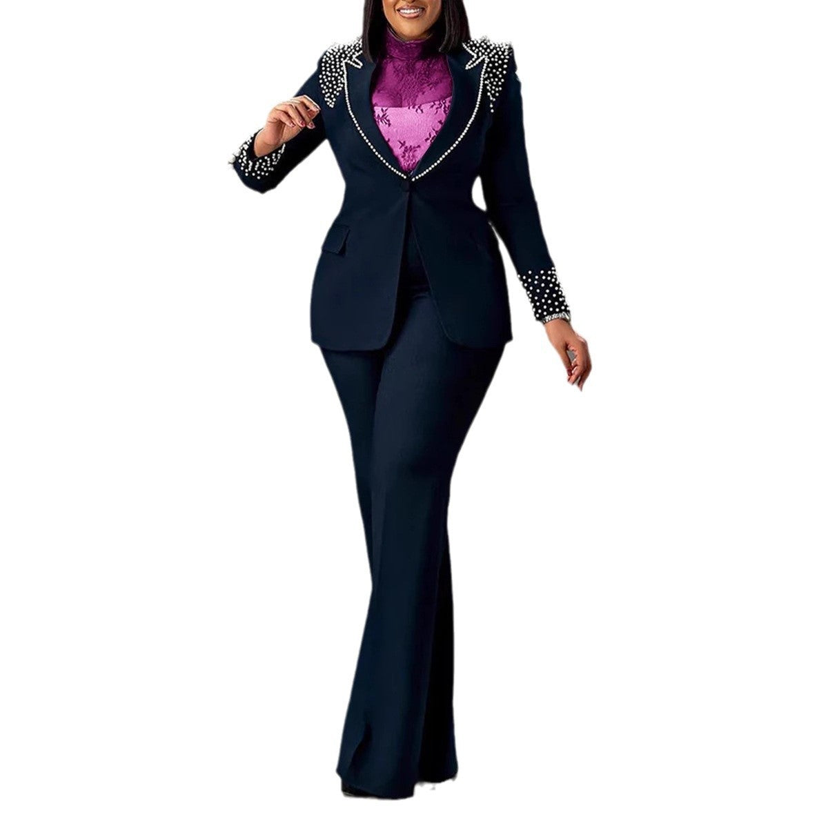 Costume deux pièces slim-fit pour femme