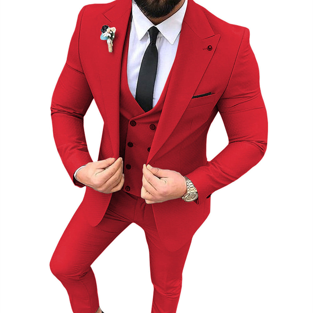 Costume d'affaires slim fit à col de costume pour homme