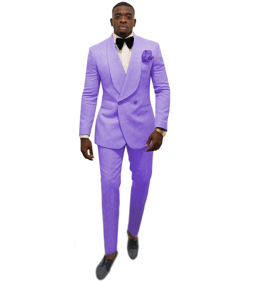 Ensemble haut et pantalon de costume de couleur unie pour homme
