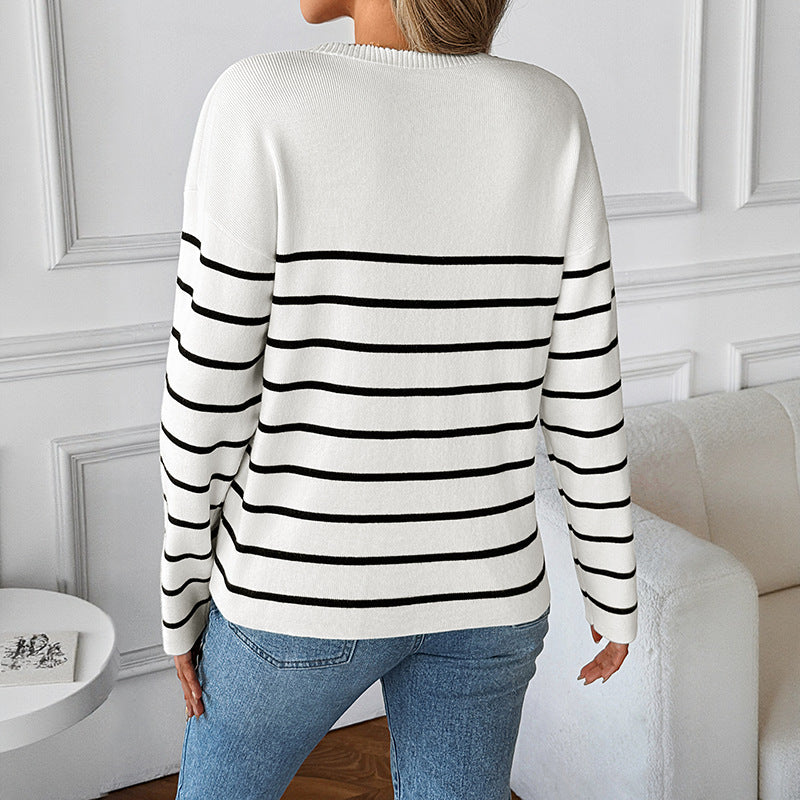 V-neck Long Sleeve Sweaters Women's Clothing Autumn And Winter Base