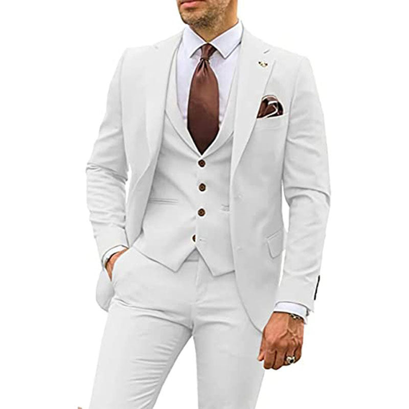 Costume trois pièces slim décontracté pour homme