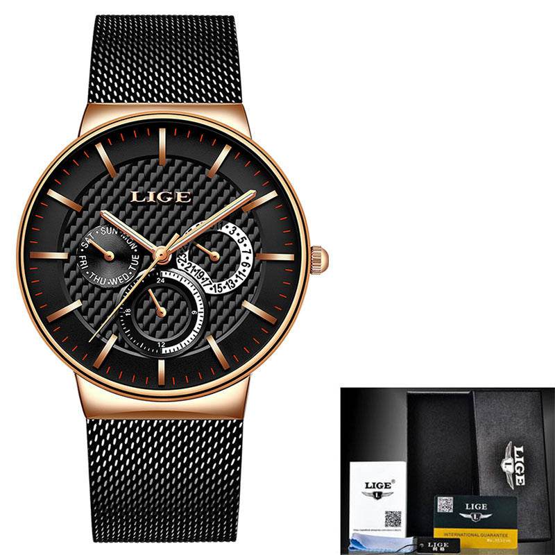 Montre à quartz ultra-mince à 6 broches - Style & confort