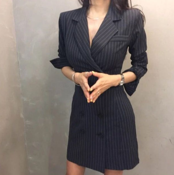 Suit-style jacket dress