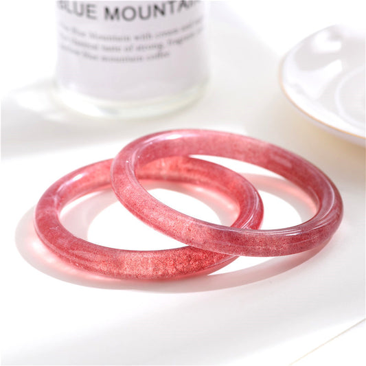 Trendy natural strawberry crystal bracelet