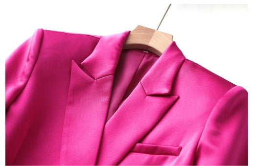 Three-piece set of high-end French suit jacket with vest and short skirt