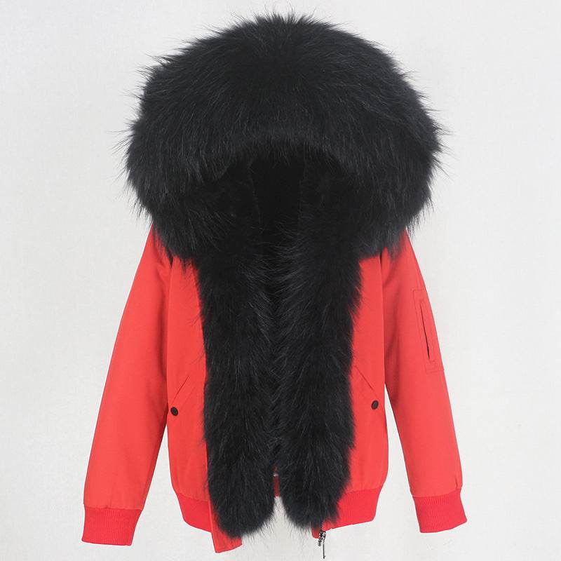 Veste amovible avec doublure épaisse en vraie fourrure - Style & confort