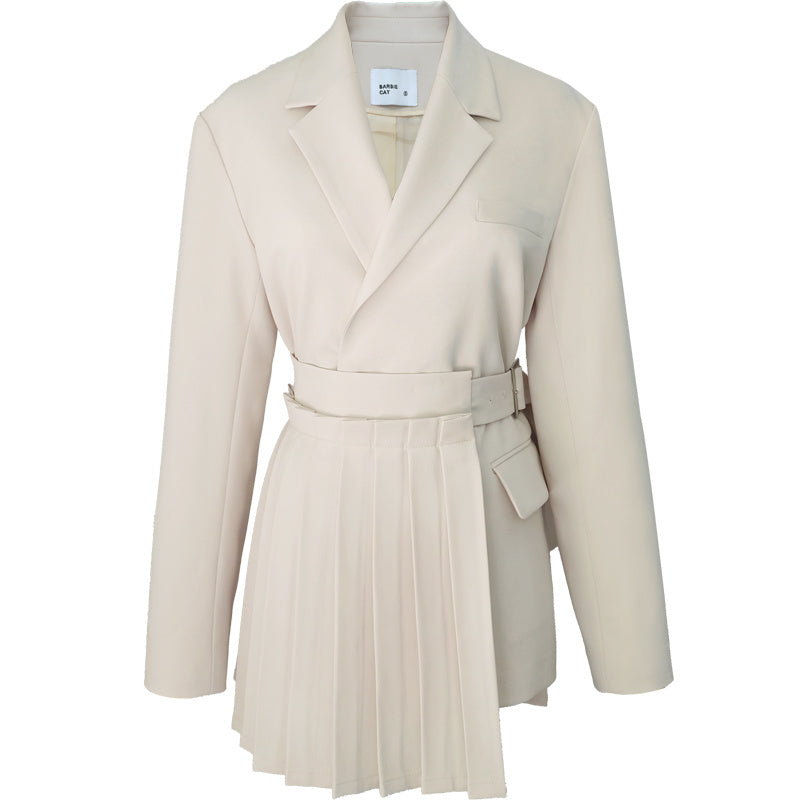 Costume Jupe de tailleur beige pour femme