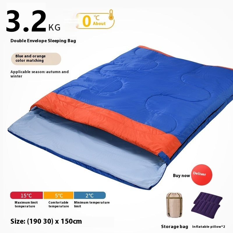 Doppelschlafsack für Outdoor-Camping, dick, hält warm