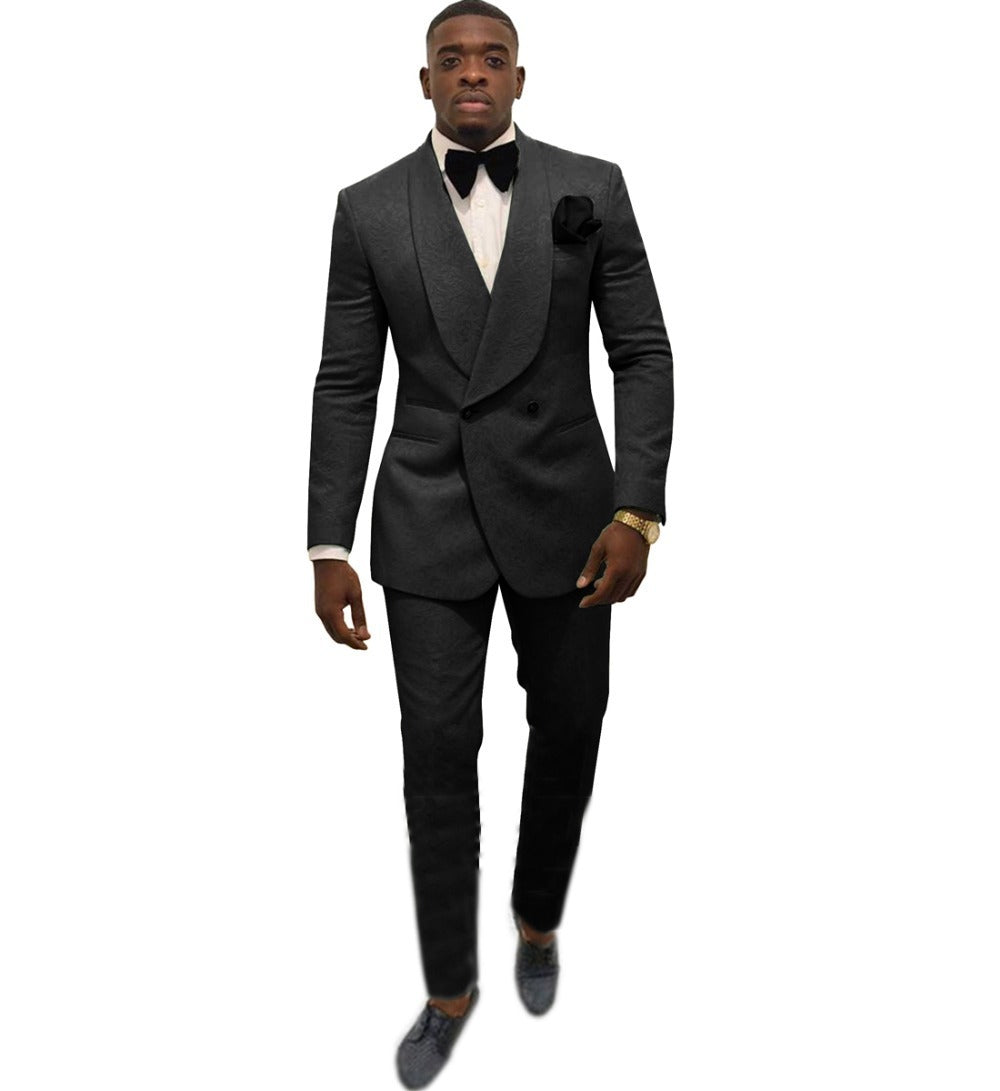 Ensemble haut et pantalon de costume de couleur unie pour homme