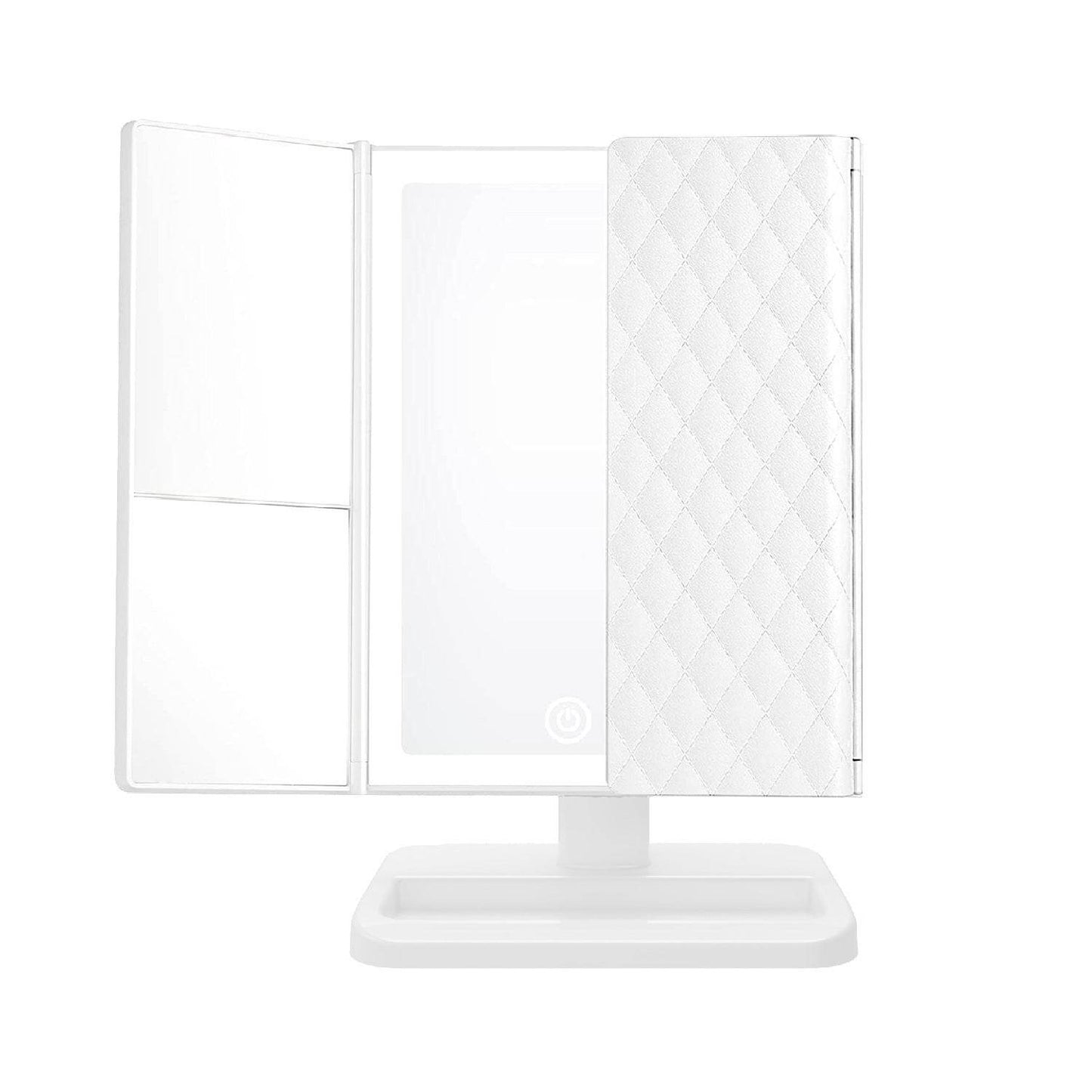 Miroir de maquillage pliable avec éclairage de bureau - Style & confort