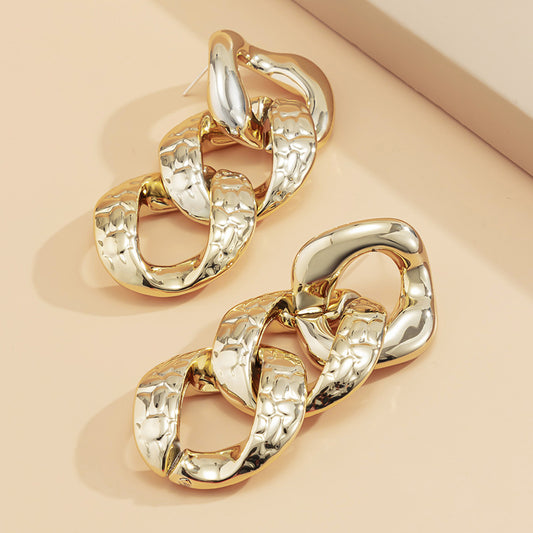 Geometric Chain Earrings for Women